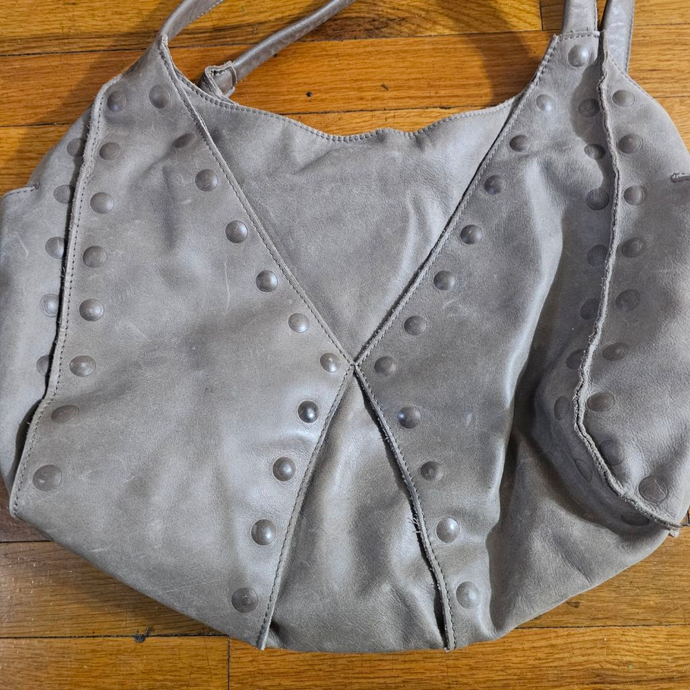 Women's Hammitt Gray Studded Hobo Bag One Size with Red Interior - Picture 5 of 10